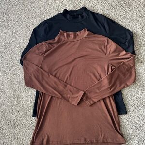 Amazon  Pair of full sleeve tops in brown and black . XL , long and comfortable.